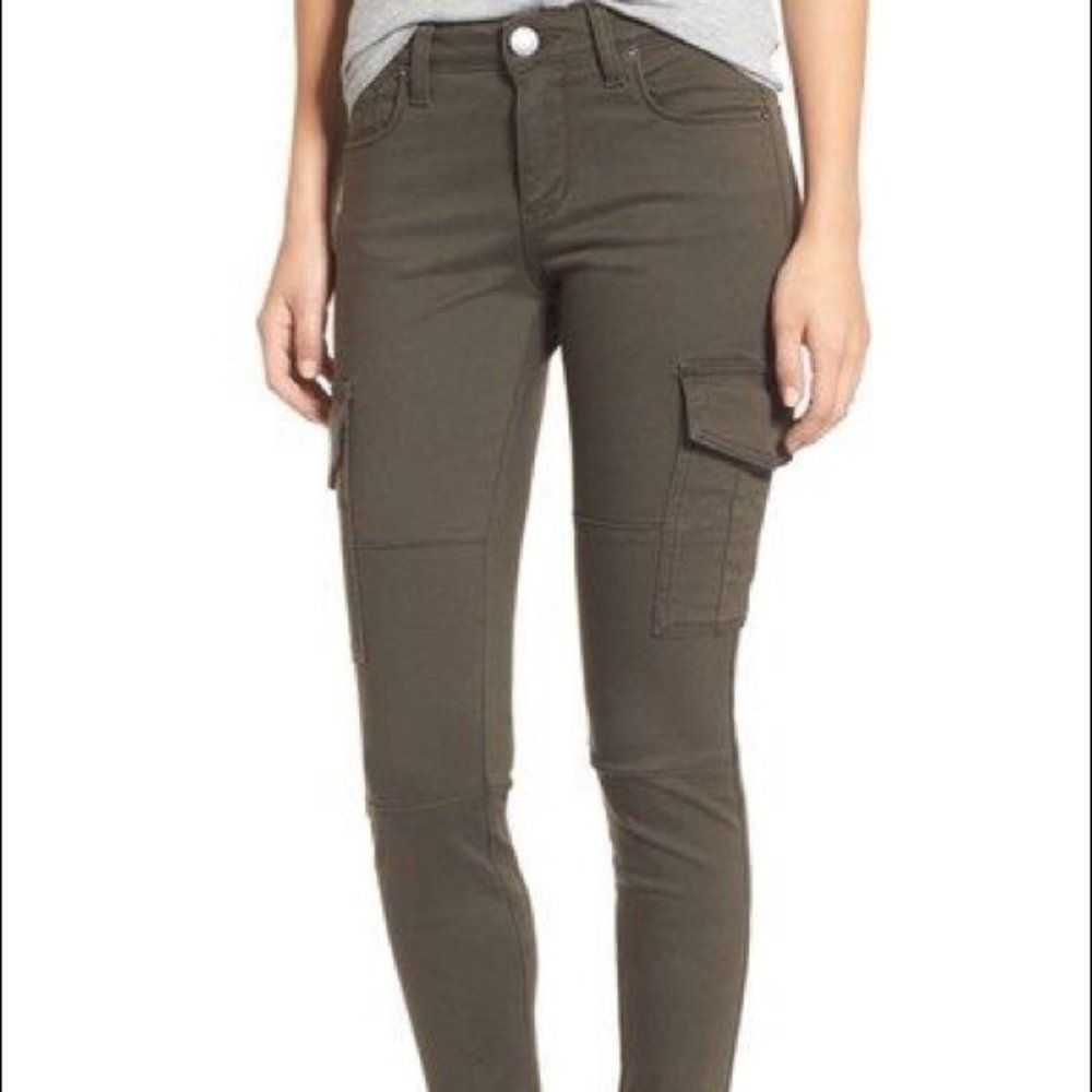 STS Blue Brand Skinny Cargo Pants Olive Green Like New Size 30 EUC